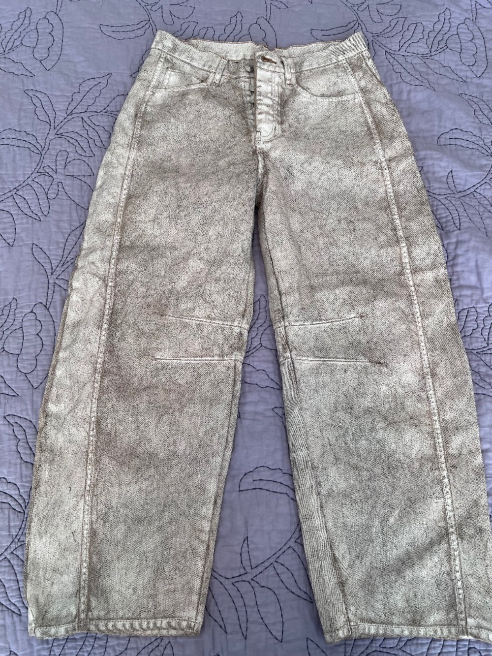 Free People We The Free Good Luck Barrel Jeans Acid Wash 26 NWOT